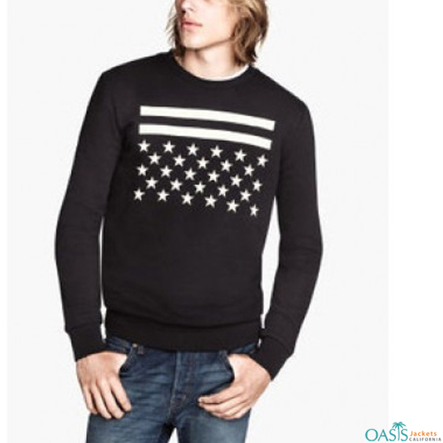 Printed black full sleeve sweatshirt