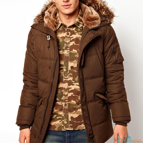 wholesale dark brown parka jacket