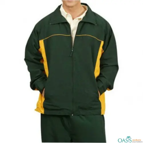 Wholesale Dark Green and Yellow Regular Tracksuits Suppliers