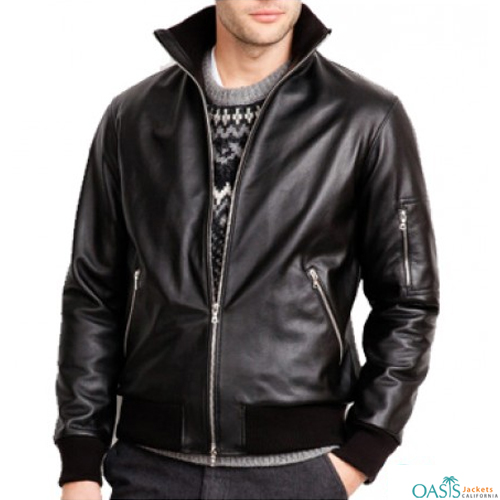 Dazzling Black Leather Jacket Manufacturer