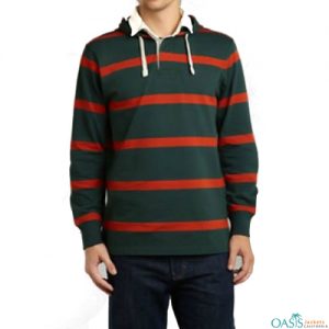 Green and red striped full sleeve sweatshirt