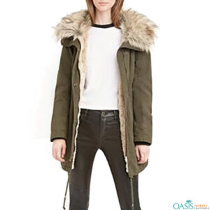 olive green women’s parka jacket supplier