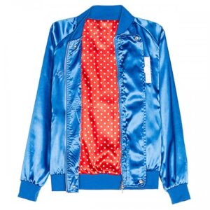 Royal Blue Baseball Satin Jacket for Men