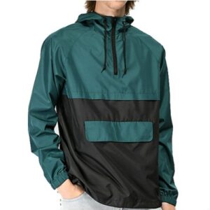 Wholesale Black and Green Windbreaker