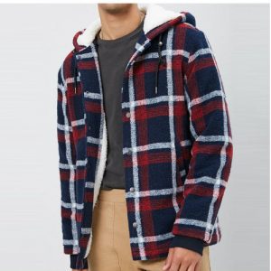 Wholesale Blue & Orange Checked Flannel Jacket