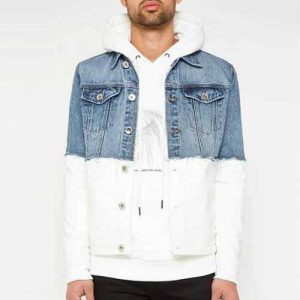 Blue and White Classic Jean Jacket Manufacturers