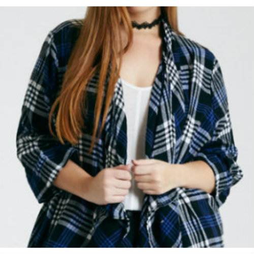Wholesale Bold Blue & Black Checked Flannel Jacket