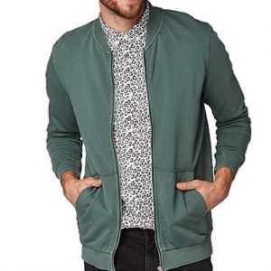 Wholesale Green And Gray Varsity Jacket