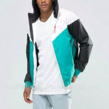 Grey and Sea Green Cute Hooded Varsity Jacket Manufacturer