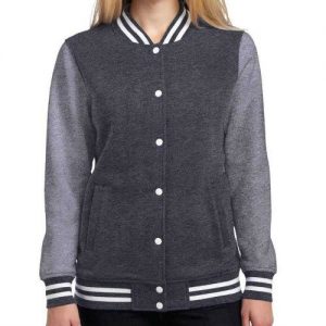 Wholesale Simple Grey Women’s Varsity Jacket