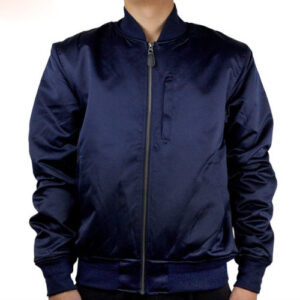 Wholesale Mens Navy Blue Satin Jacket