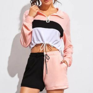 Wholesale Pink and Black Tracksuit