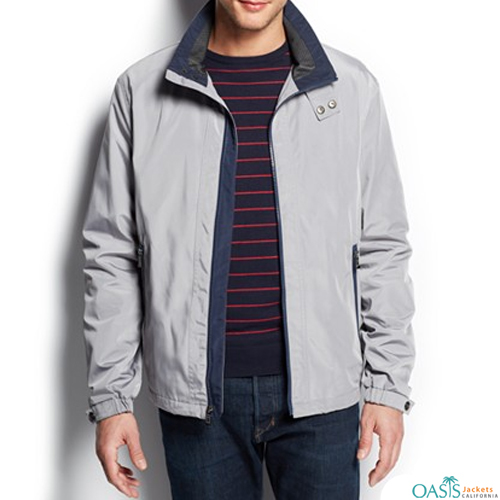 White Unisex Windbreaker Overcoat