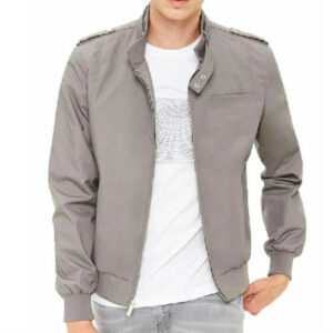 wholesale whitish grey windbreaker jacket