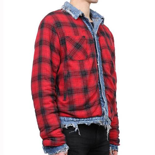 Wholesale Red Blue Flannel Jacket