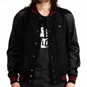 Wholesale Stylish Black Varsity Jacket