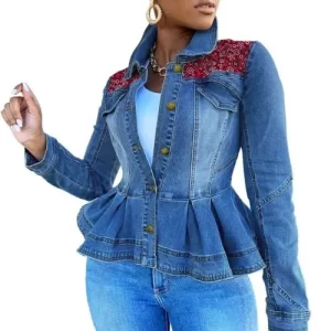 Pleated Bottoms Denim Jacket Manufacturer