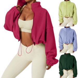 full zip fleece short jacket wholesaler
