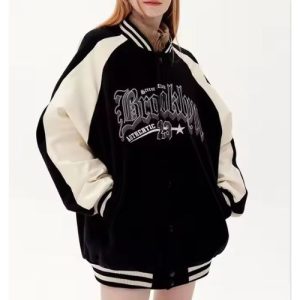 custom logo embroidery baseball jacket manufacturer