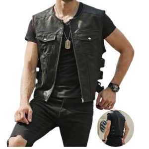 sleeveless motorcycle leather jacket manufacturers