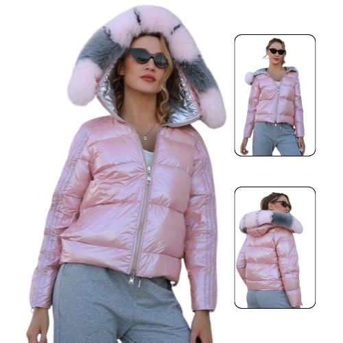 bulk fur collar hooded down jacket suppliers
