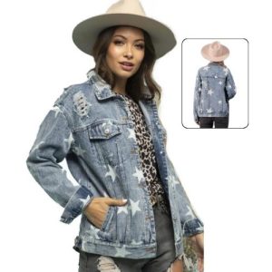 wholesale star printed denim jacket suppliers