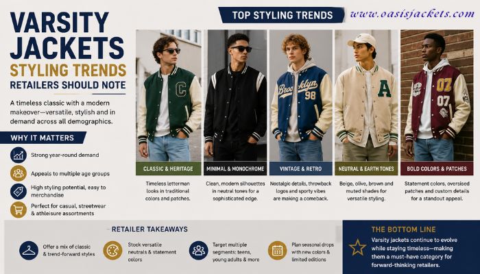 Top Varsity Jacket Styling Trends for Retailers wholesale varsity jackets manufacturer