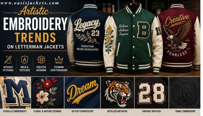Artistic Embroidery Trends on Letterman Jackets bulk letterman jackets vendors