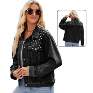 wholesale pearl embellished denim jacket suppliers